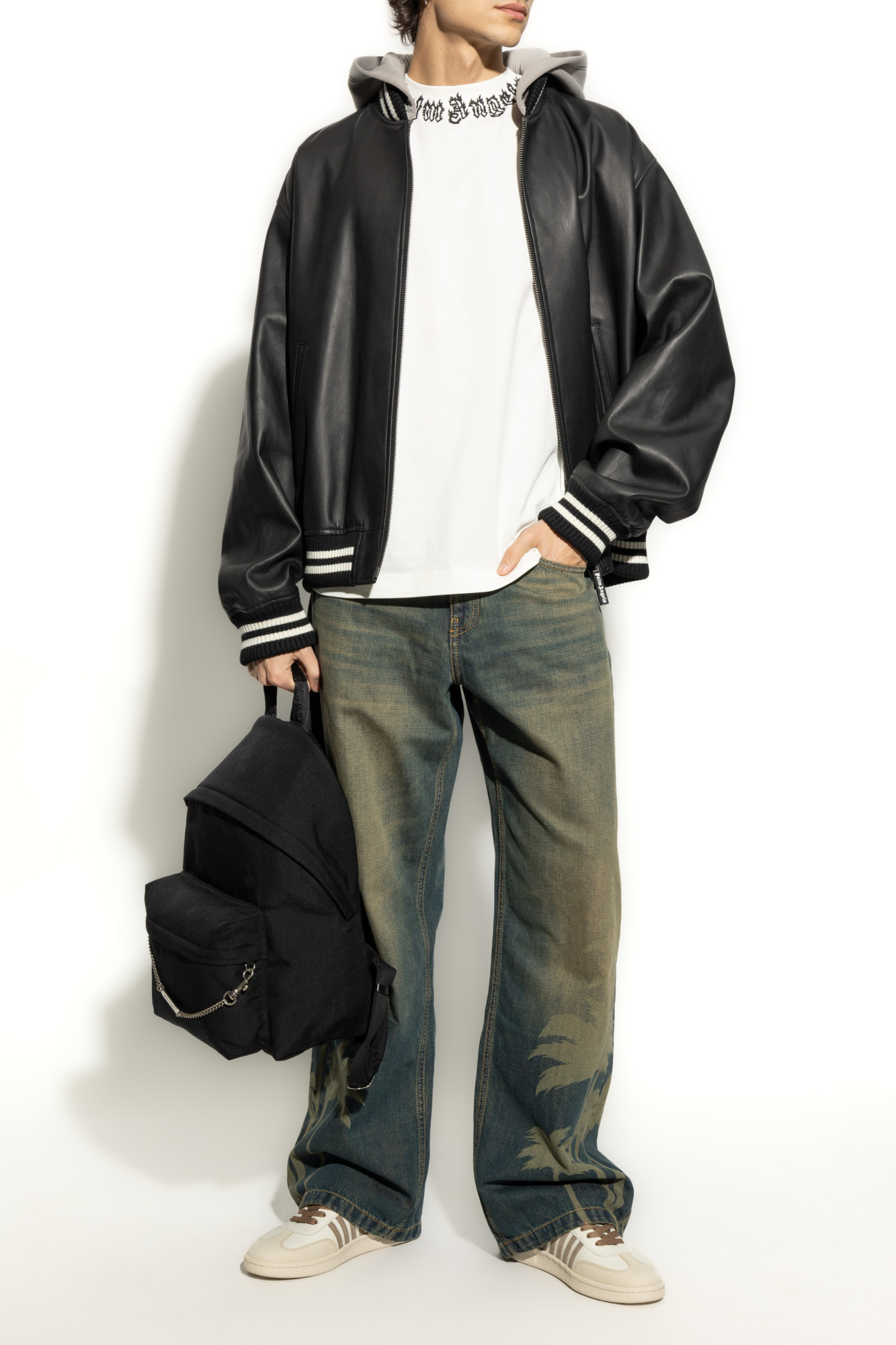 【PALM ANGELS】BIG Sale★CROPPED レザージャケット Palm Angels Leather jacket | Men's Clothing | Vitkac